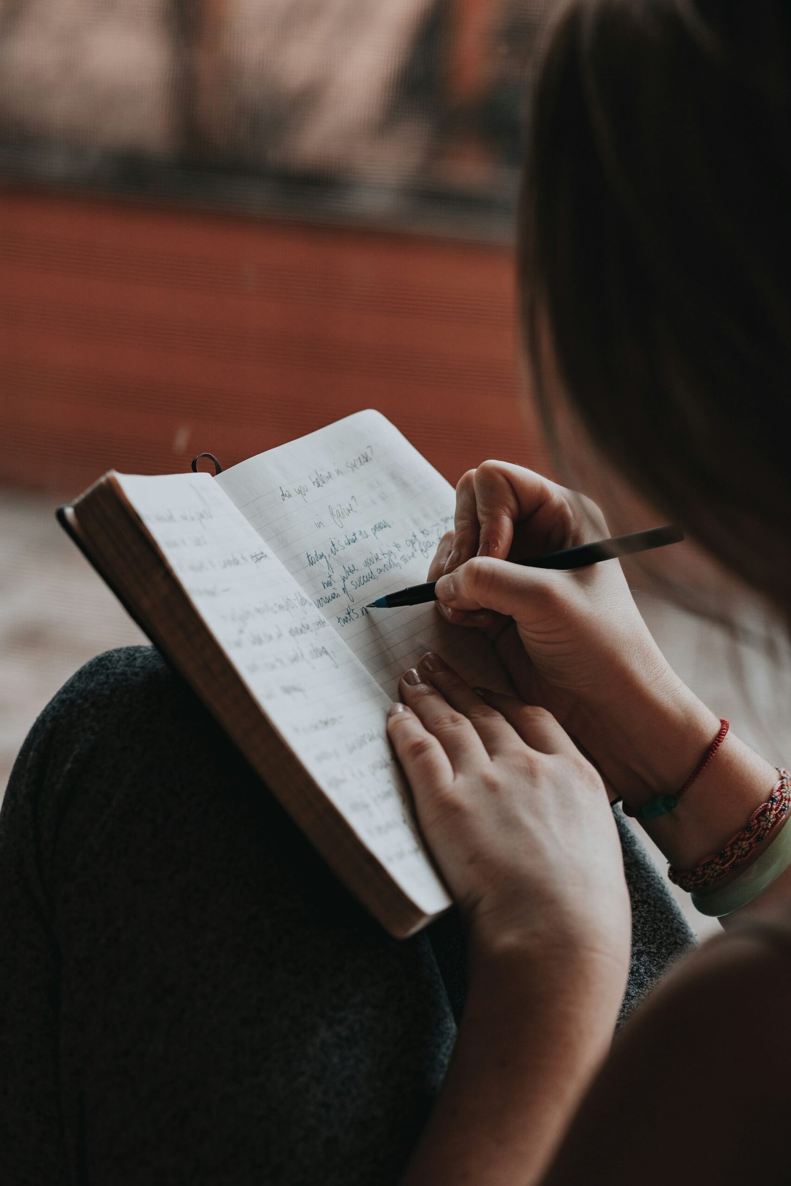 Reading journal with books